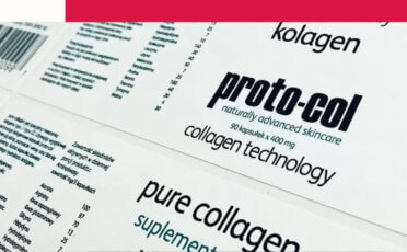 etykieta farmaceutyczna z logo i napisami