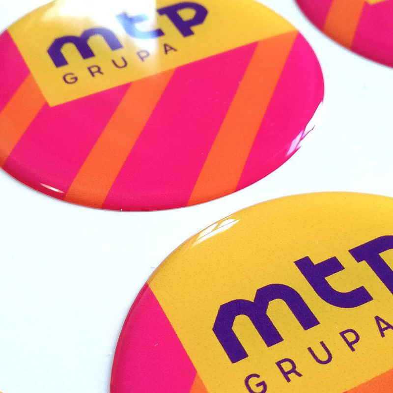 Crystal clean 3D dome stickers after ageing test