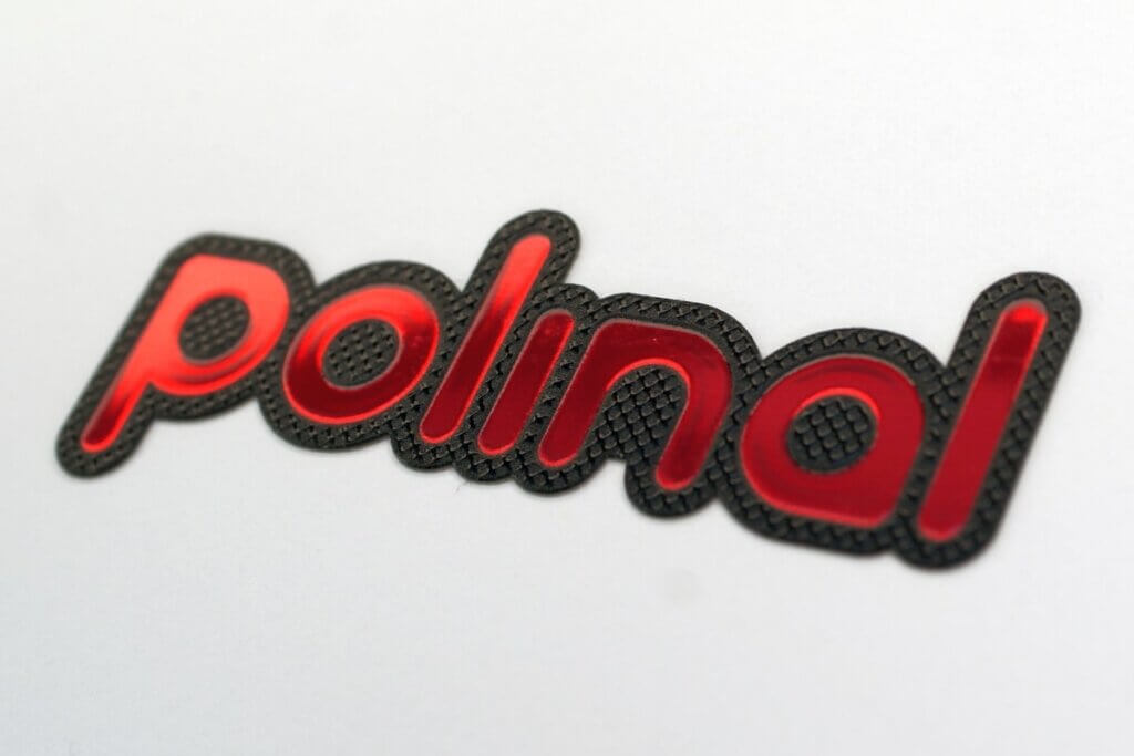 Polinal structural logo plate sticker