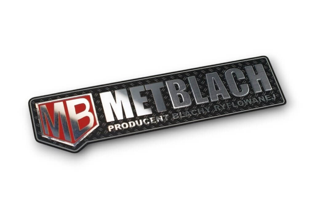 tabliczka logo na produkty marki METBLACH