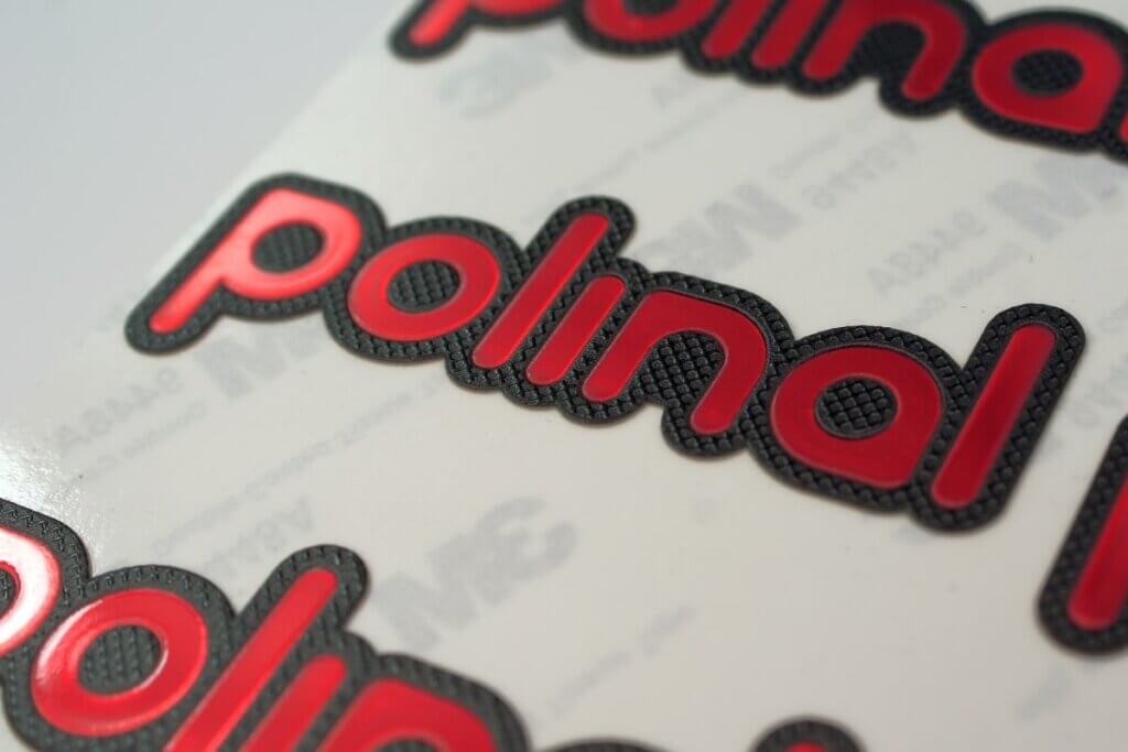 Polinal logo plate stickers