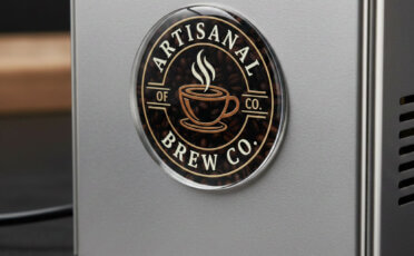 Naklejka wypukła na ekspresie do kawy